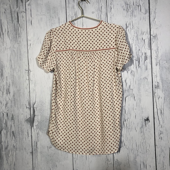 Max Studio Ivory  Short Sleeve Ladybug Print Sz M - Picture 6 of 8